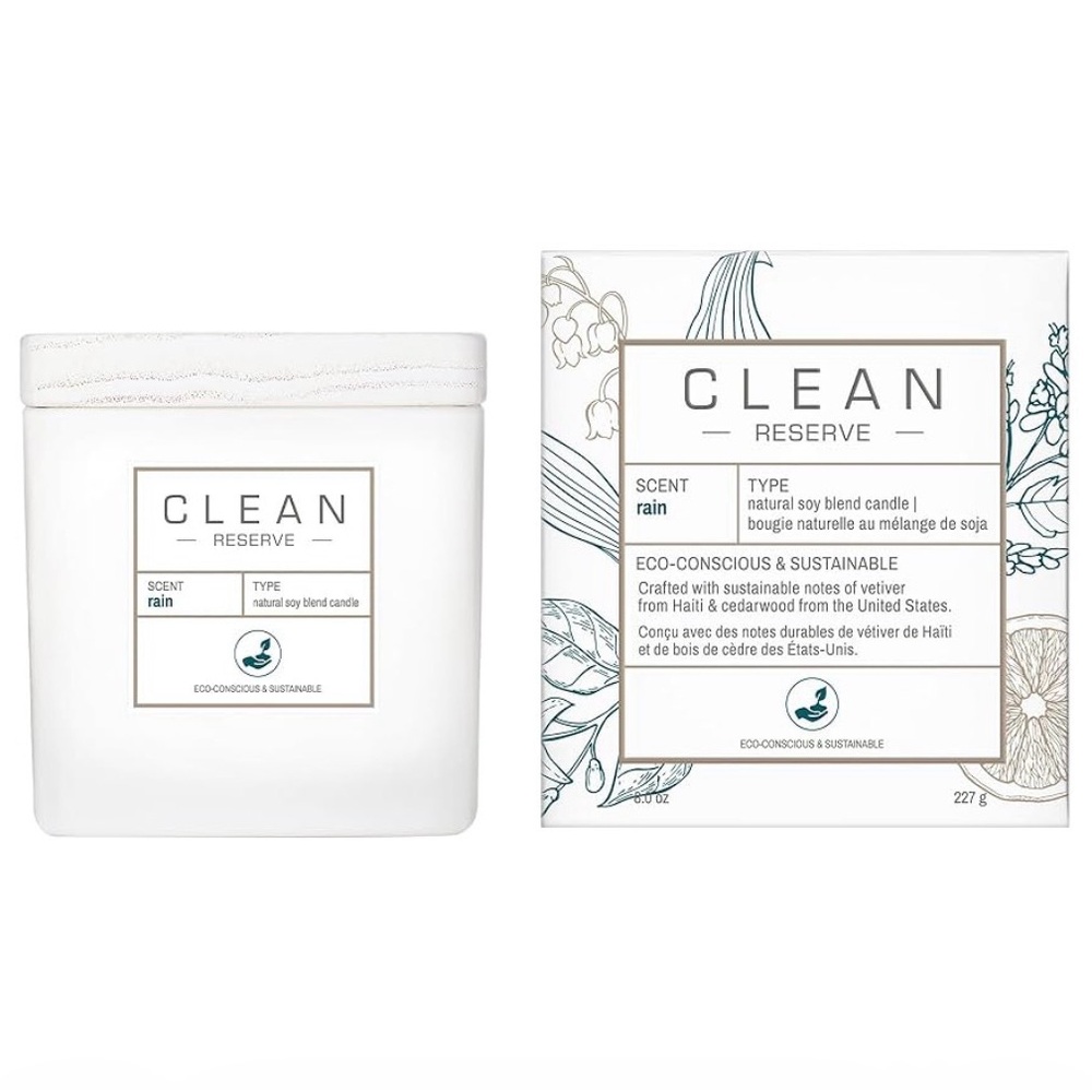 CLEAN RESERVE Home Candle Natural Soy Blend Scented Up to 40 Hour Burn Time 8 oz